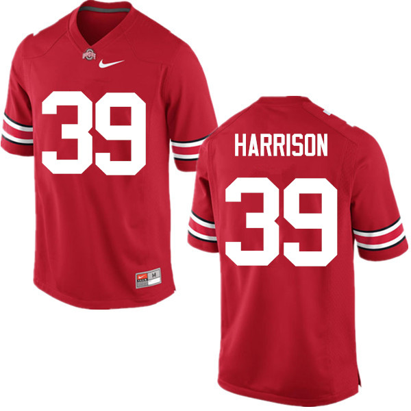 Men Ohio State Buckeyes #39 Malik Harrison College Football Jerseys Game-Red